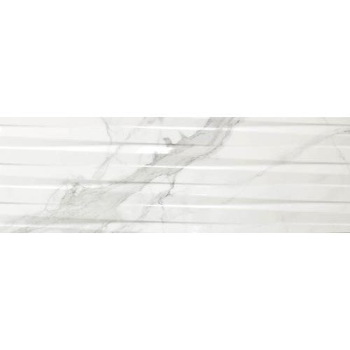 Pasta Blanca Relieve Statuario Brillo 30x90