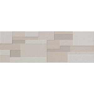 Pasta Blanca Relieve Cube Progress Ivory 30x90