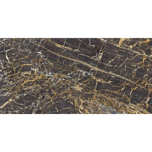 Porcelánico imitación marmol Golden Black Pulido 60x120 Negro