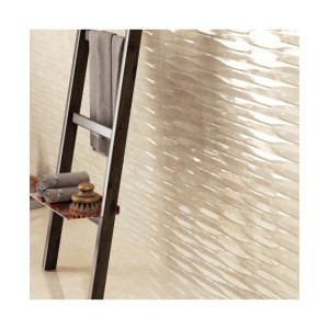 Crema Marfil Relieve Sigma Brillo 30x90